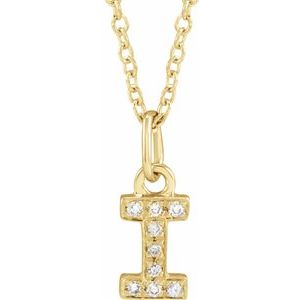 Reflet de la Côte d'Azur, Gold Diamond Letter Necklace