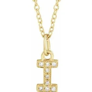 Reflet de la Côte d'Azur, Gold Diamond Letter Necklace