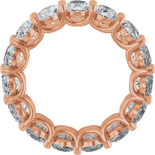 Rose gold eternity band ring with round brilliant lab-grown diamonds