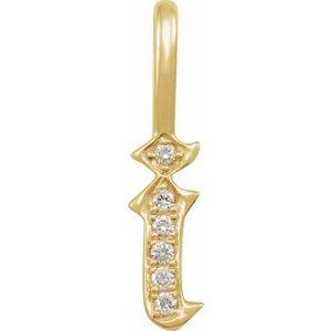 Natural Diamond Gothic Initial Charm Pendant
