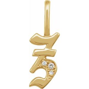 Natural Diamond Gothic Initial Charm Pendant
