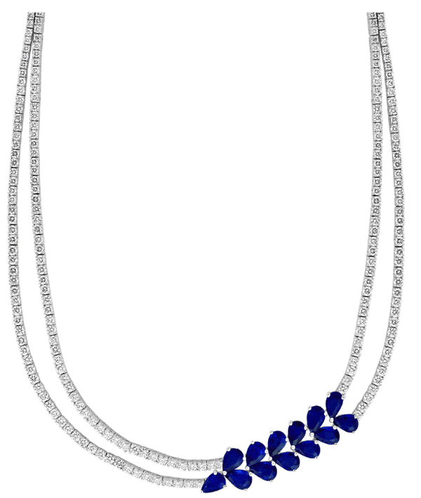 Le Plumage de Nuit Sapphires & Diamonds Necklace