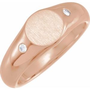 Signet Ring with Natural Diamonds