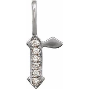 Natural Diamond Gothic Initial Charm Pendant