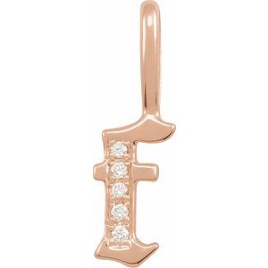 Natural Diamond Gothic Initial Charm Pendant