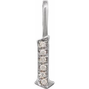 Natural Diamond Gothic Initial Charm Pendant