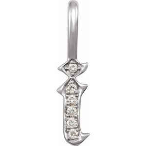 Natural Diamond Gothic Initial Charm Pendant