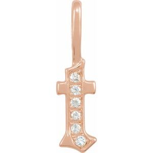 Natural Diamond Gothic Initial Charm Pendant
