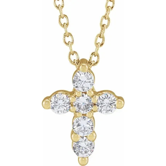Éclat de Lourdes, Lab-Grown Diamond Cross Necklace