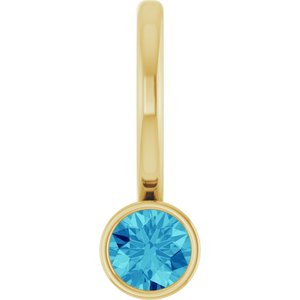 Natural Blue Zircon Charm/Pendant