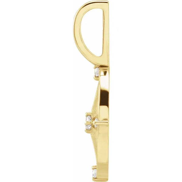 Natural Diamond Compass Charm Pendant