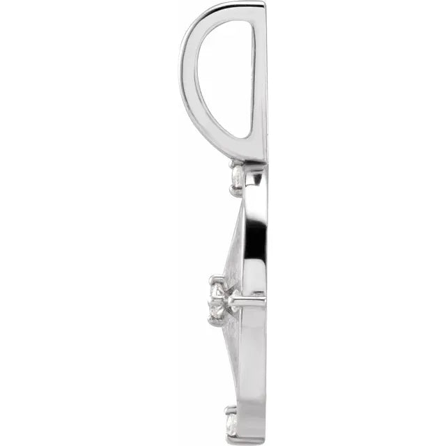 Natural Diamond Compass Charm Pendant