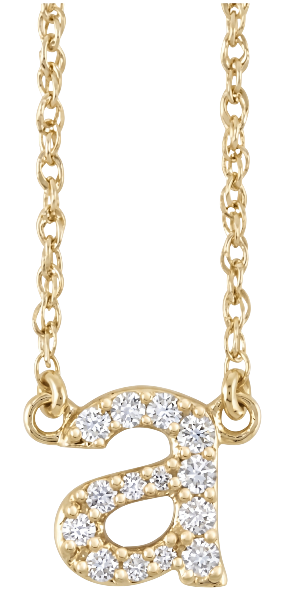 La Petite Lettre, Diamond Lowercase Letter Necklace