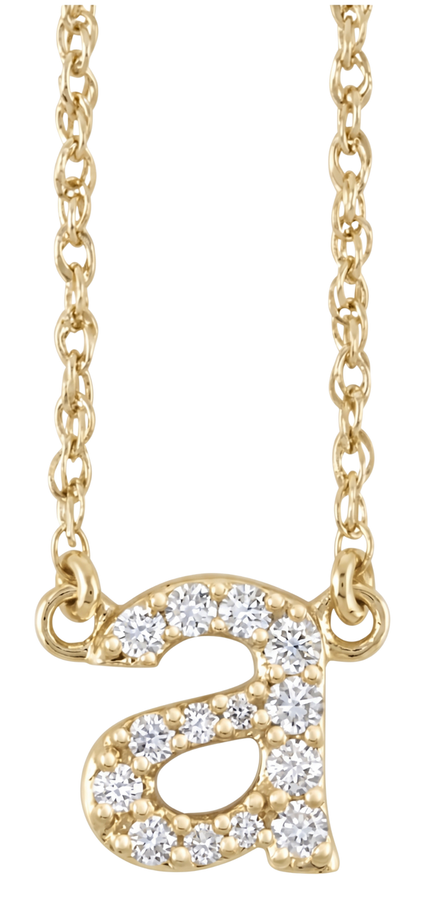 La Petite Lettre, Diamond Lowercase Letter Necklace