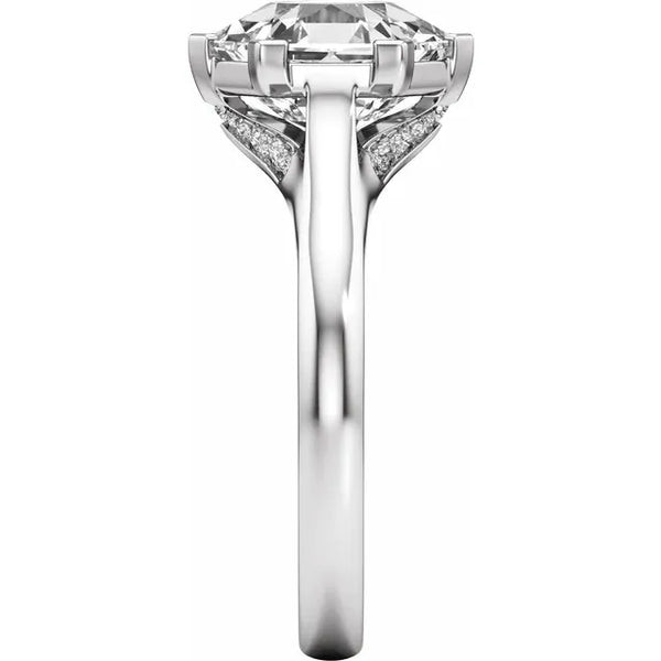 Prestige Engagement Ring - Hexagon Cut with Hidden Halo