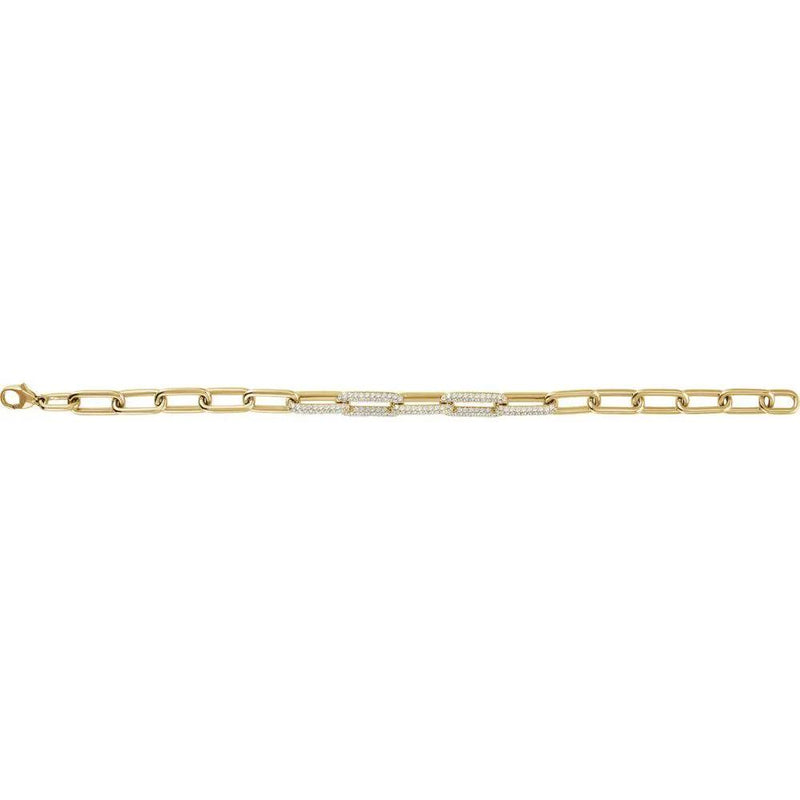 Éclat de Montmartre, 14K Gold Lab-Grown Diamond Paperclip Bracelet
