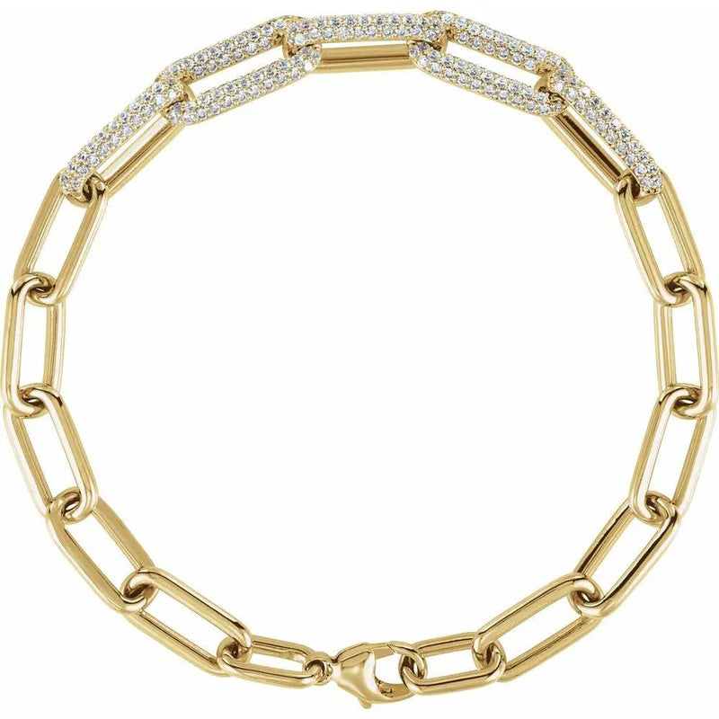Éclat de Montmartre, 14K Gold Lab-Grown Diamond Paperclip Bracelet
