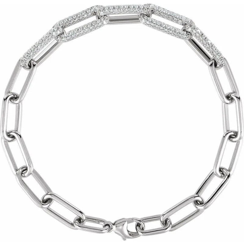 Éclat de Montmartre, 14K Gold Lab-Grown Diamond Paperclip Bracelet