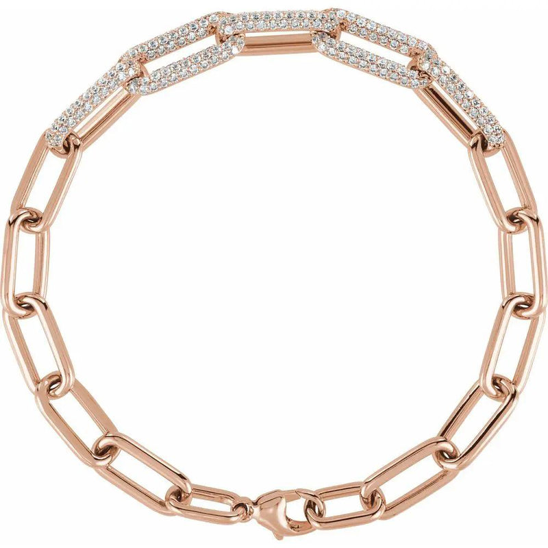 Éclat de Montmartre, 14K Gold Lab-Grown Diamond Paperclip Bracelet