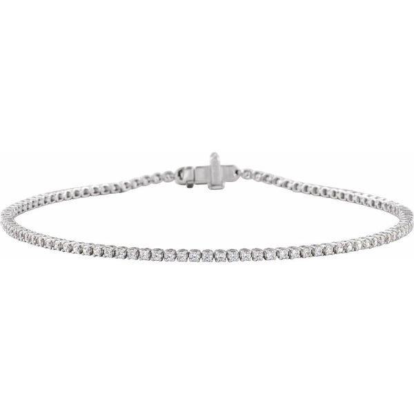 Beucher Paris Princesse du Chateau №1 diamond tennis bracelet in white gold.