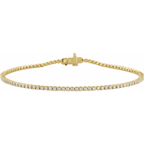 Beucher Paris Princesse du Chateau №1 diamond tennis bracelet in yellow gold.