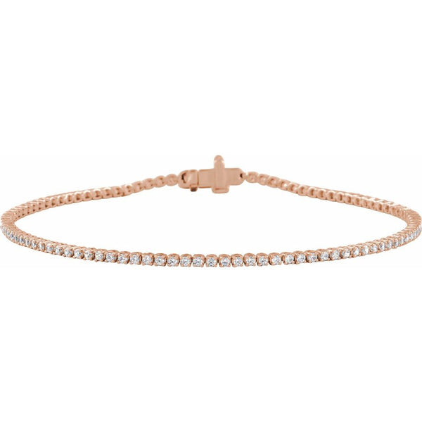 Beucher Paris Princesse du Chateau №1 diamond tennis bracelet in rose gold.
