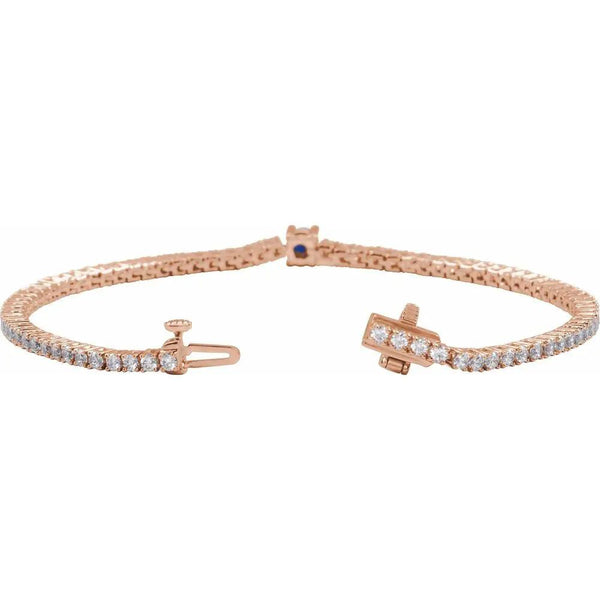 Beucher Paris La Marquise de Montesquieu №3 Sapphire and Diamond Tennis Bracelet in rose gold
