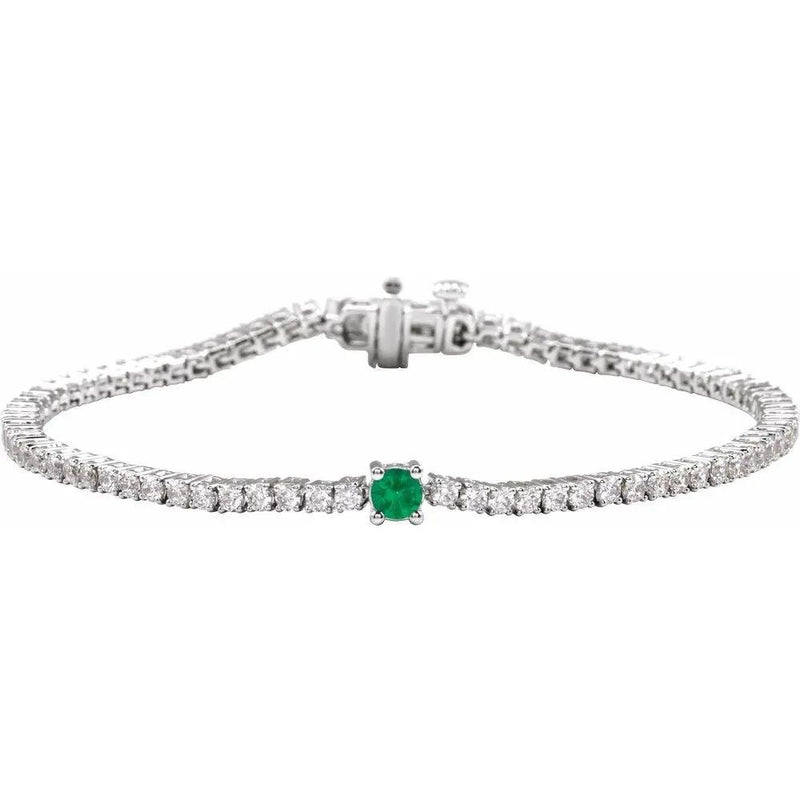 La Marquise de Montesquieu №2, Emerald & Diamond Tennis Bracelet
