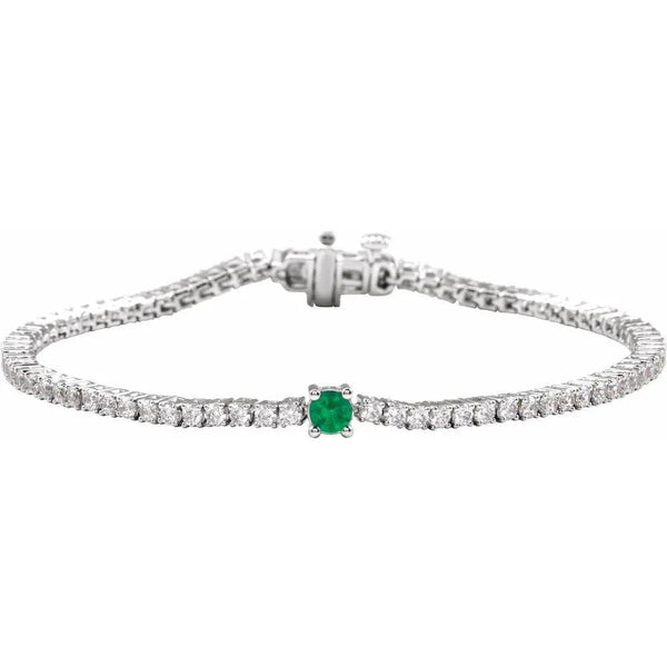 Beucher Paris La Marquise de Montesquieu №2 emerald and diamond tennis bracelet.