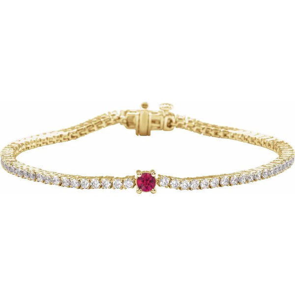 Beucher Paris La Marquise de Montesquieu №1 Ruby and Diamond Tennis Bracelet in Gold