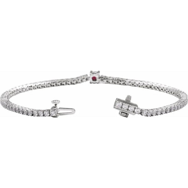 Beucher Paris La Marquise de Montesquieu №1 ruby and diamond tennis bracelet in white gold