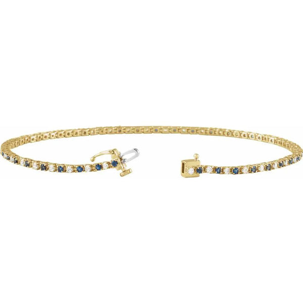 Lumière de Montmartre, Lab-Grown Blue Sapphire and Diamond Line Bracelet