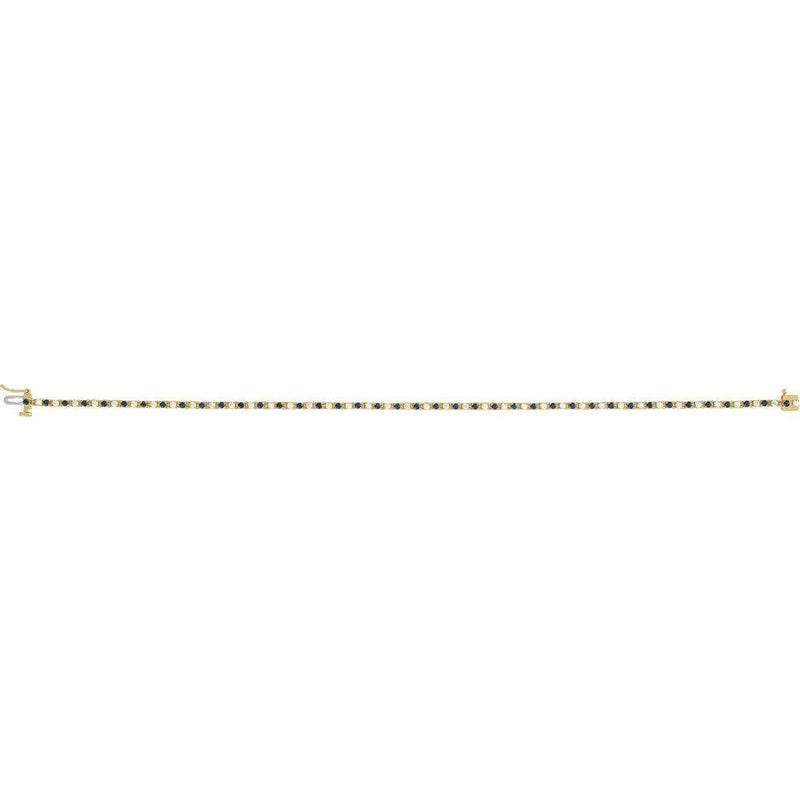 Lumière de Montmartre, Lab-Grown Blue Sapphire and Diamond Line Bracelet