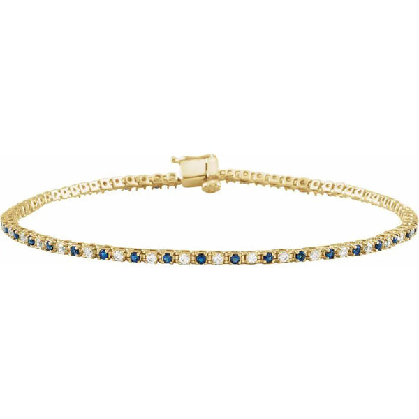Lumière de Montmartre, Lab-Grown Blue Sapphire and Diamond Line Bracelet