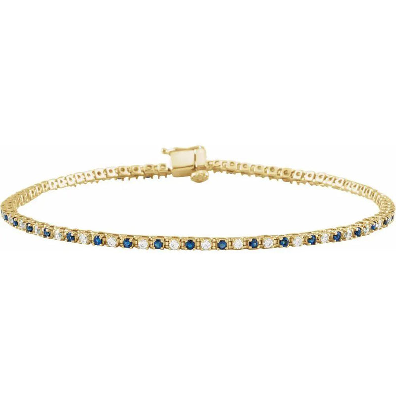 Lumière de Montmartre, Lab-Grown Blue Sapphire and Diamond Line Bracelet