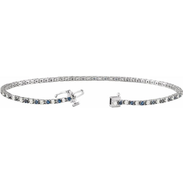 Lumière de Montmartre, Lab-Grown Blue Sapphire and Diamond Line Bracelet
