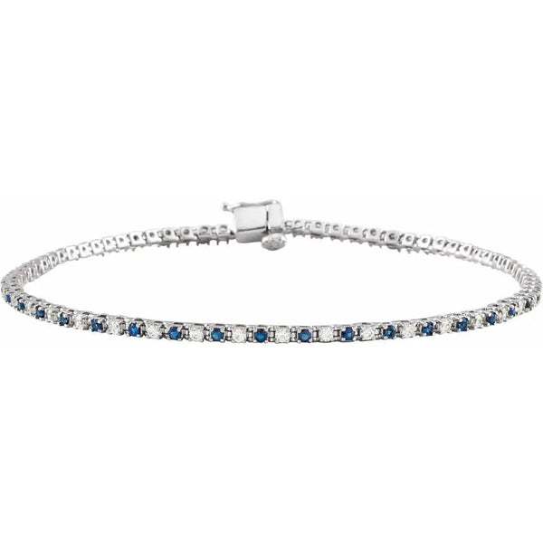 Lumière de Montmartre, Lab-Grown Blue Sapphire and Diamond Line Bracelet