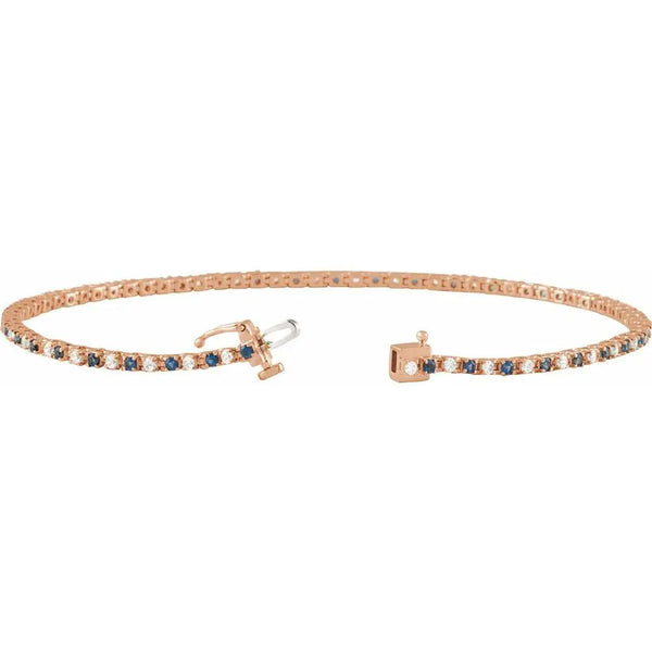 Lumière de Montmartre, Lab-Grown Blue Sapphire and Diamond Line Bracelet