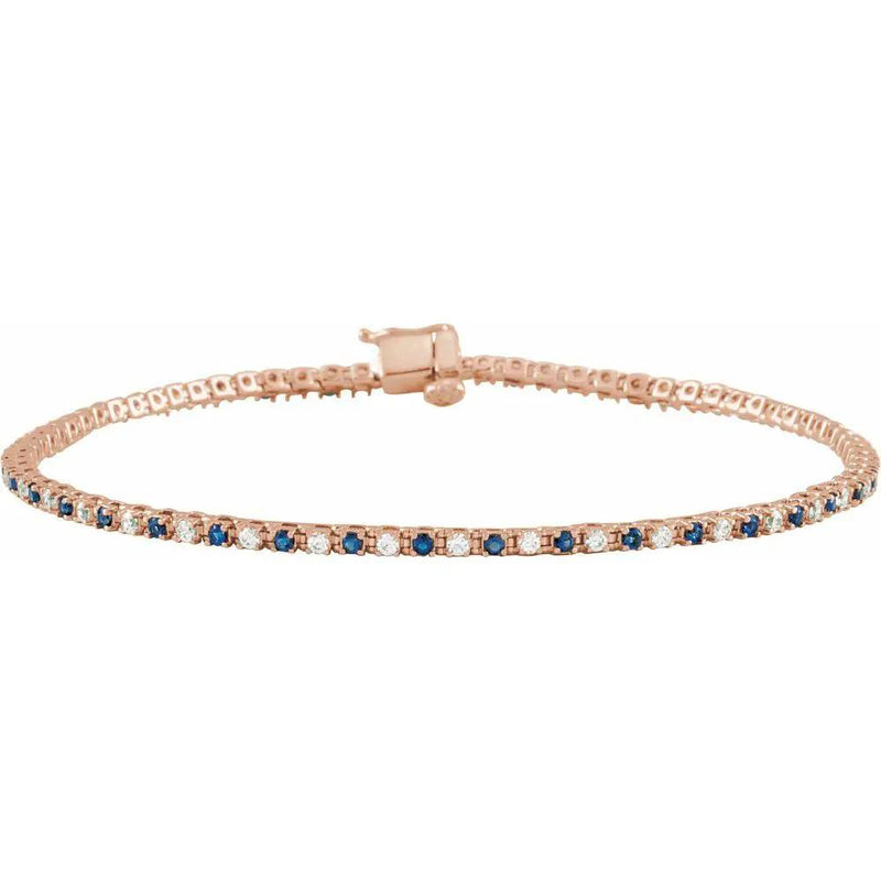 Lumière de Montmartre, Lab-Grown Blue Sapphire and Diamond Line Bracelet