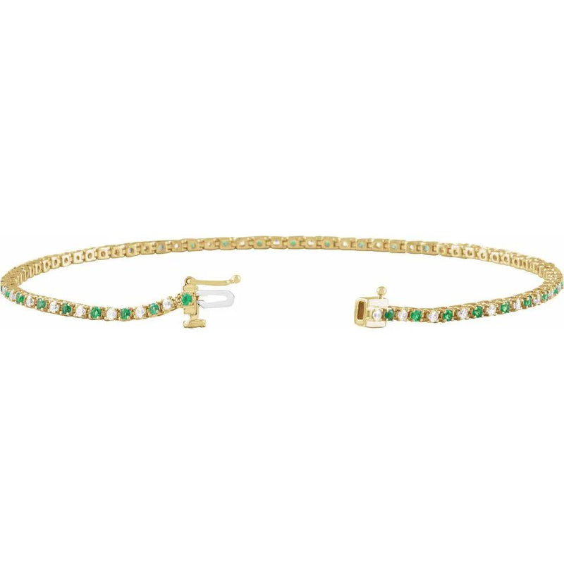 Rayon de Saint-Germain, Lab-Grown Emerald and Diamond Line Bracelet