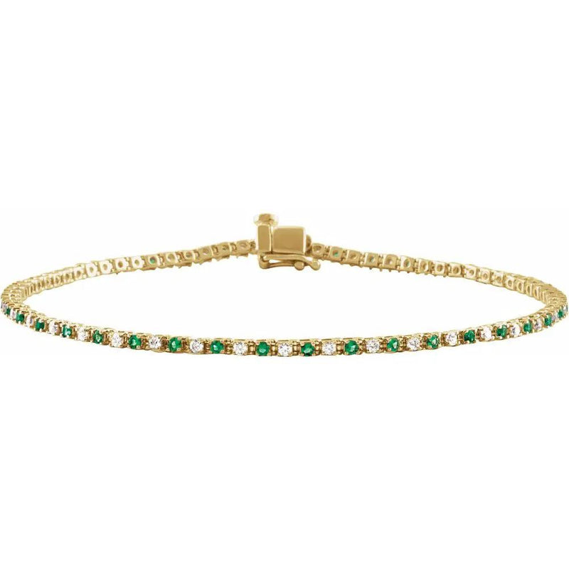 Rayon de Saint-Germain, Lab-Grown Emerald and Diamond Line Bracelet