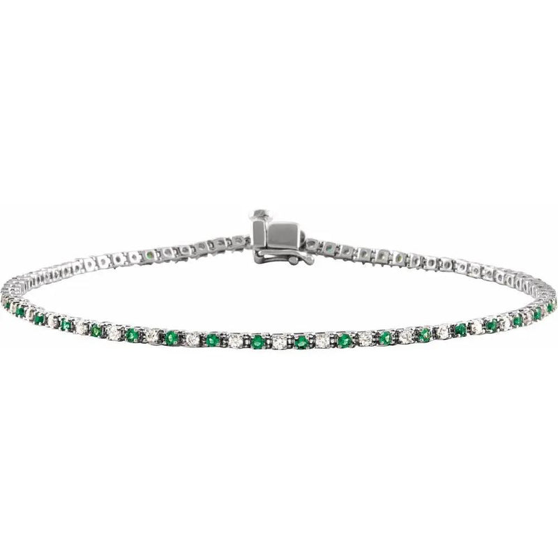 Rayon de Saint-Germain, Lab-Grown Emerald and Diamond Line Bracelet