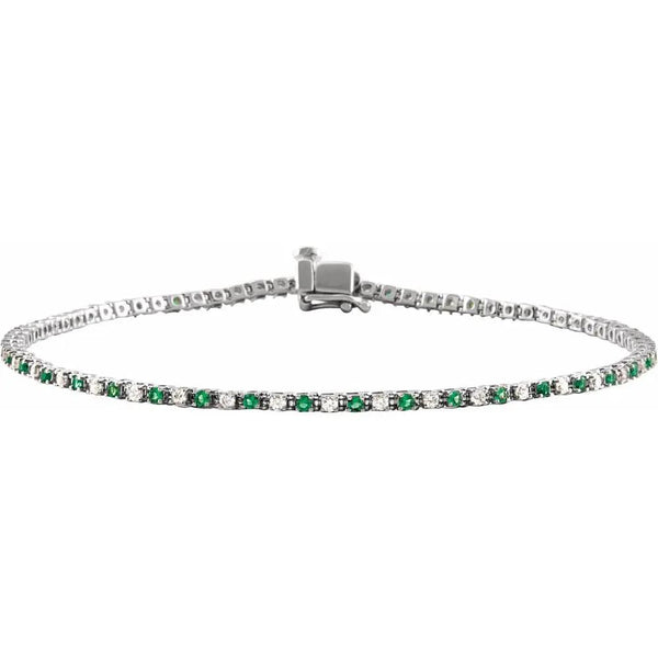 Rayon de Saint-Germain, Lab-Grown Emerald and Diamond Line Bracelet