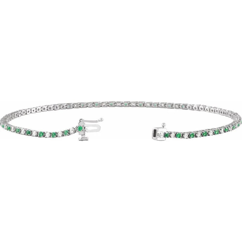 Rayon de Saint-Germain, Lab-Grown Emerald and Diamond Line Bracelet