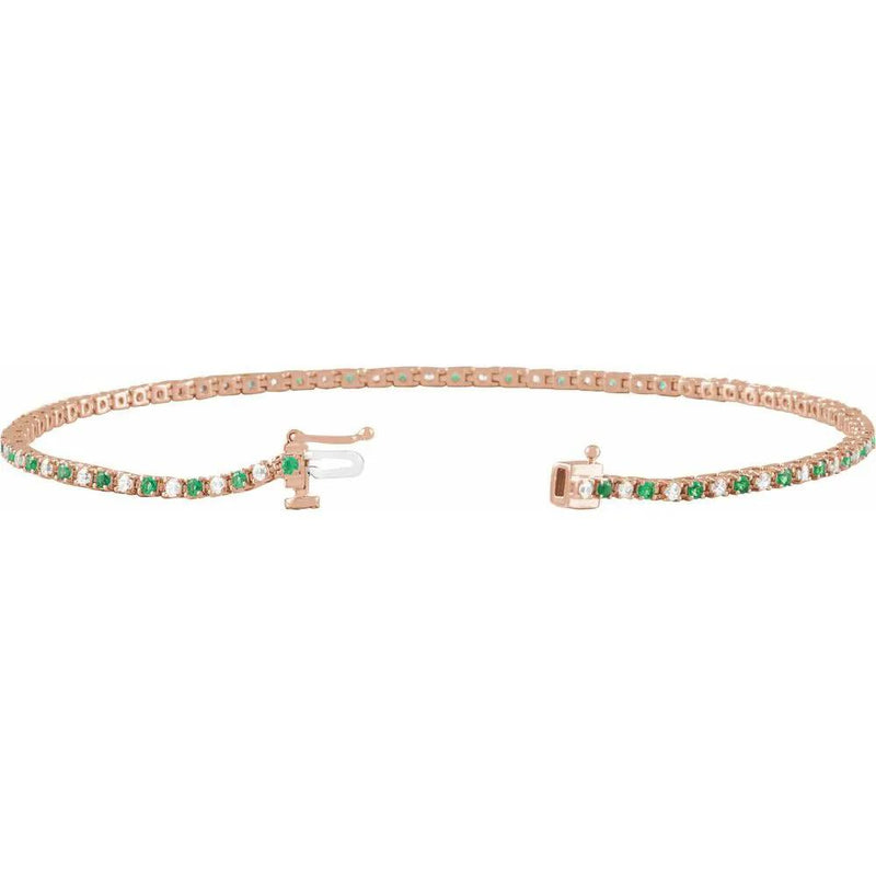 Rayon de Saint-Germain, Lab-Grown Emerald and Diamond Line Bracelet