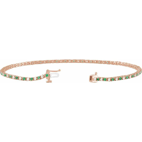 Rayon de Saint-Germain, Lab-Grown Emerald and Diamond Line Bracelet