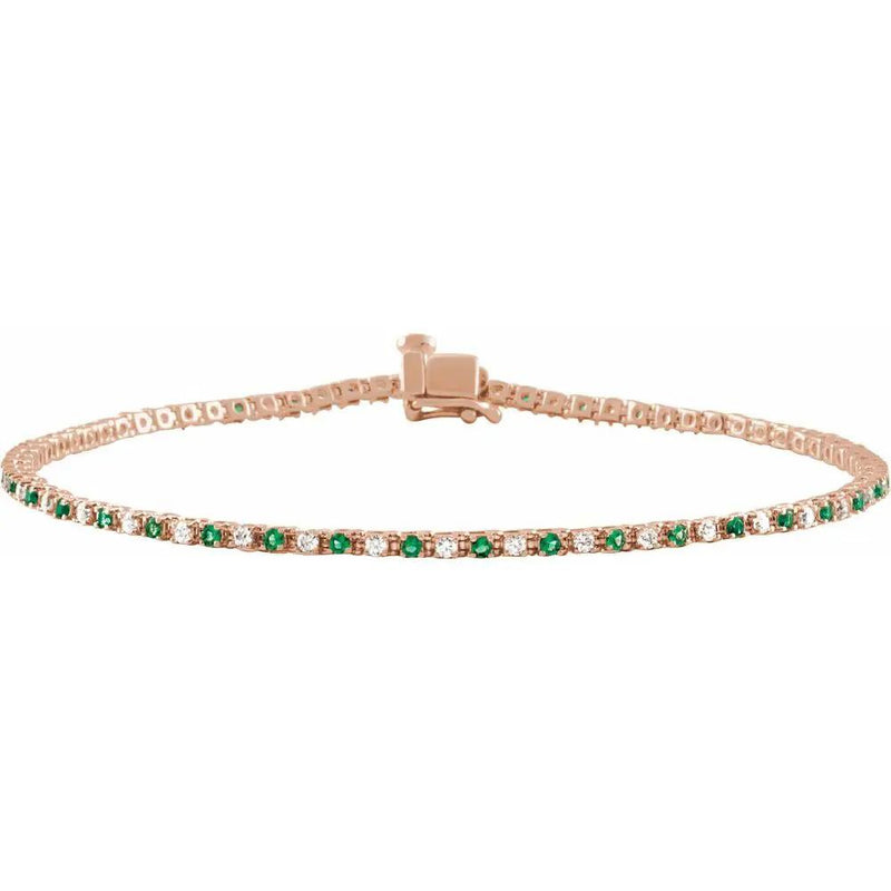 Rayon de Saint-Germain, Lab-Grown Emerald and Diamond Line Bracelet