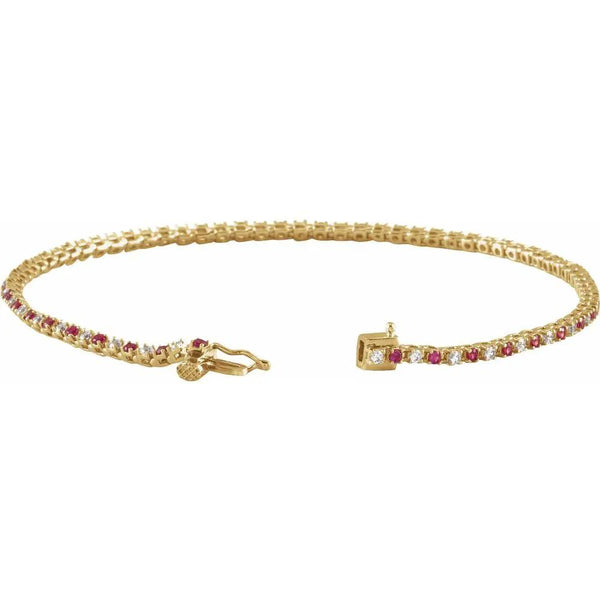 Les Rayons de Montmartre, 14K Rose Gold Lab-Grown Ruby Diamond Line Bracelet