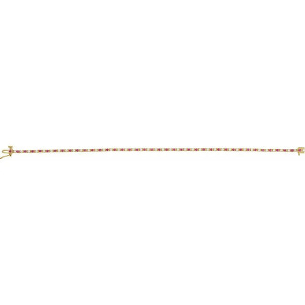 Les Rayons de Montmartre, 14K Rose Gold Lab-Grown Ruby Diamond Line Bracelet