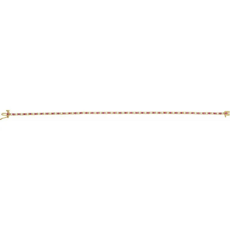 Les Rayons de Montmartre, 14K Rose Gold Lab-Grown Ruby Diamond Line Bracelet